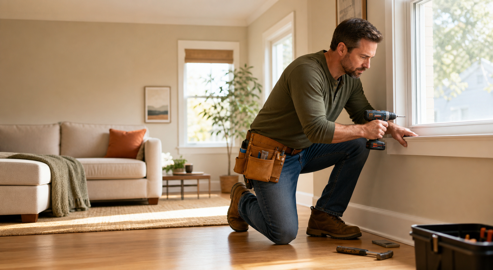Home improvement professional reviewing a residential outdoor project